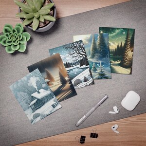 Winter Wonderland Greeting Card Set: Cozy Holiday Cards, Nature-Themed (5-Pack)