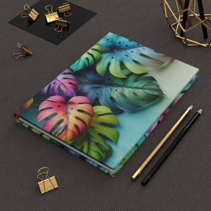 Tropical Leaf Hardcover Journal: Colorful Writing Diary