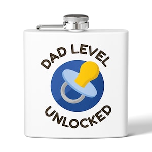 Dad Level Unlocked Stainless Steel Flask, Perfect for Father&#39;s Day Gift, Groomsmen Gift, Dad&#39;s Birthday Flask, Family Celebrations, [...]