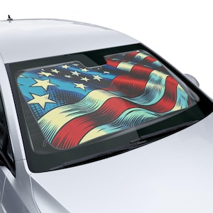 USA Patriotic Car Sun Shades - American Flag Design | Auto Accessories, Summer Essentials, UV Protection, Fourth of July Decor, Gift