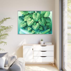 Tropical Leaves Canvas Art Print: Multi-Color Botanical Wall Decor
