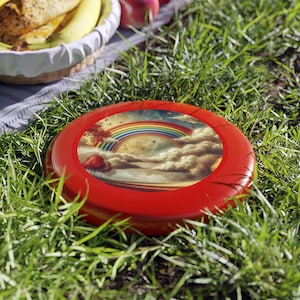 Rainbow Art Frisbee: Colorful Lightweight Flying Disc, Summertime Fun