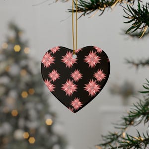 Ceramic Holiday Ornaments, Floral Pattern, Christmas, Home Decor, Gift Tags, Seasonal Decorations