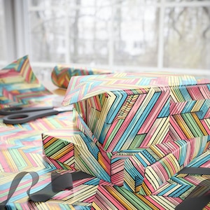 Colorful Chevron Wrapping Paper: Festive Gift Wrap, 90gsm Art Paper
