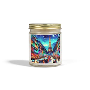 Parisian Nights Scented Candle: Coconut Apricot Wax, Aromatherapy Home Decor
