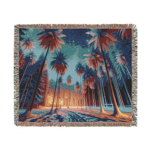 Tropical Woven Cotton Blanket: Bohemian Home Decor Throw