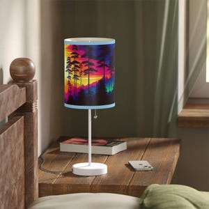 Colorful Forest Table Lamp, Vibrant Nightlight, Home Decor, Bohemian Lighting, Unique Gift, Bedside Lamp