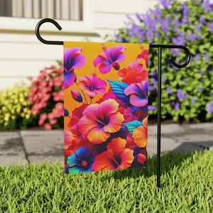 Vibrant Floral Garden Banner, Colorful Outdoor Decor, Spring and Summer Home Accent, Perfect for Garden Parties, Festivals, and Celebrations