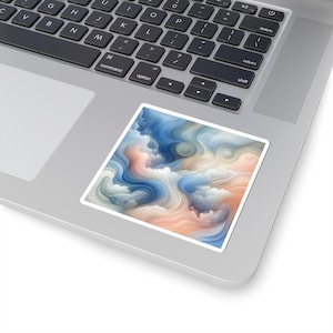 Abstract Cloud Kiss-Cut Stickers: Watercolor Laptop Decals