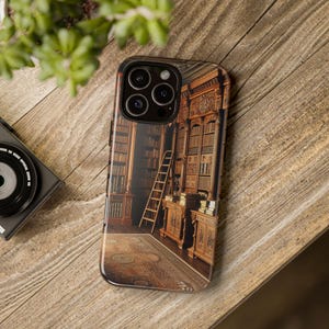 Vintage Library Book Phone Case: Elegant Literary Gift