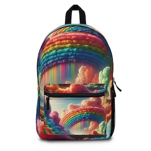 Rainbow Dream Backpack - Vibrant and Colorful Bag for Students, Travelers, Kids, Festivals, Everyday Use