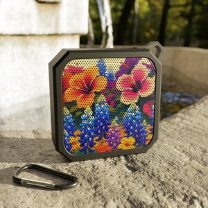 Bluebonnet Hibiscus Outdoor Bluetooth Speaker | Waterproof, Portable, Perfect for Picnics, Camping, Parties, Floral Design