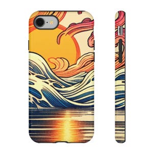 Ocean Waves Phone Case, Tough Cases, Watercolor Art, Summer Vibes, Gift for Sea Lovers, Unique Phone Accessory, Ocean Decor