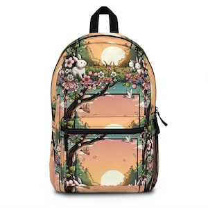 Floral Bunny Backpack: Kids Spring Easter Bag