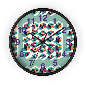 Geometric Wall Clock: Modern Art Decor, Silent Movement
