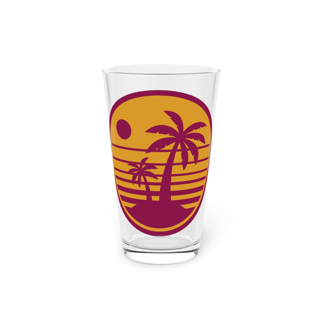 Summertime Pints Tropical Sunset Pint Glass - Beach Vibes, Classic Drinkware, Summer ...