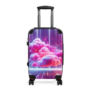 夢のような雲のスーツケース、トレンディな荷物、旅行バッグ、バケーション用品、旅行者へのユニークなギフト、冒険のためのスタイリッシュな機内持ち込み用バッグ
