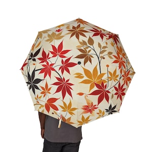 Fall Leaves Umbrella: Vibrant Autumn Design, Lightweight Travel Size