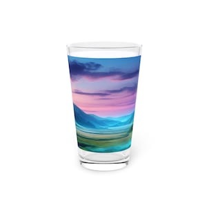 Scenic Landscape Pint Glass: Nature Lover Gift, Home Barware