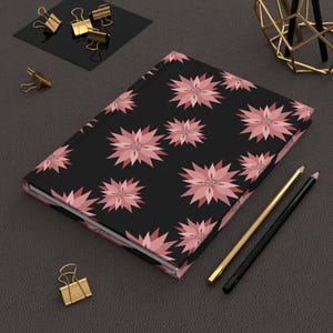 Floral Hardcover Journal, Pink Blossom Diary, Stationery Gift, Writing Journal, Planner, Cute Notebook