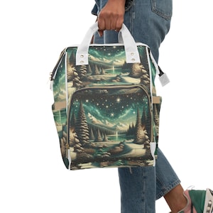 Stylish Nylon Travel Diaper Backpack: Modern Parent Design
