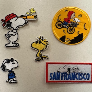 Set of 5 - Peanuts Snoopy Embroidery Patches *Iron on or Sew on