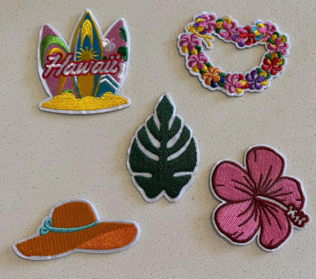 Embroidered “ALOHA” Hawaiian/summer Style Patches - Iron on or Sew On ...