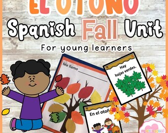 Unidad didáctica de español sobre el otoño para niños / el otoño / Lección y actividades de español para preescolar / Material imprimible de vocabulario de otoño / Educación en casa bilingüe