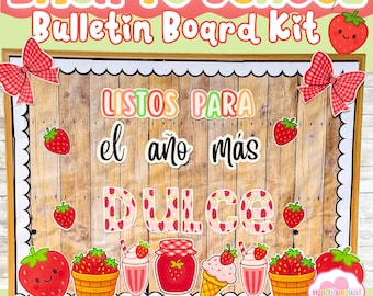 Tablón de anuncios de regreso a clases/Tema lindo/Español e inglés/Decoración del aula
