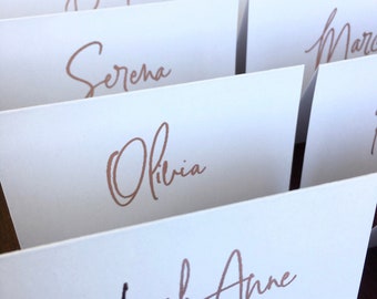 Rose Gold Place Cards Wedding |Tent Cards|Table Number Escort Cards|Dinner Place cards|place cards with meal choice| Calligraphy