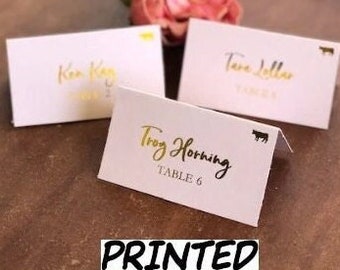 Place Card Wedding | Place card | Wedding Name Card | Placecard | Name Card |  Escort Card |  Gold Foil | Custom Place Cards | Tented / flat