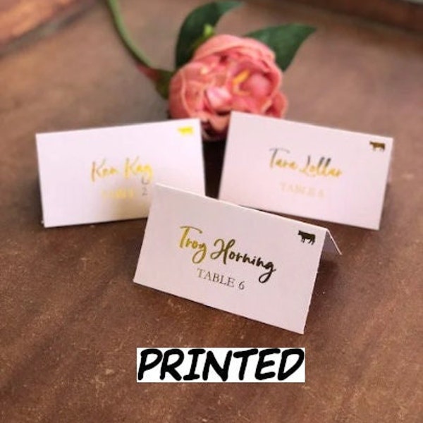 Place Card Wedding | Blush Place card | Wedding Name Card | Placecard | Name Card |  Gold Foil Custom Tented or Flat Place Cards