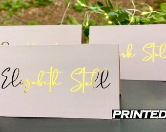 Custom Listing Wedding Place Cards | Place Cards Wedding Name Cards | Escort Cards| Blush Cards with Gold Foil place cards|Placecards