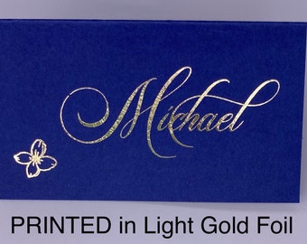 Place Card Wedding | Printed Place cards | Wedding Name Card | Placecard | Name Card |  Gold Foil Custom Tented or Flat Place Cards