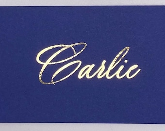 Foil Script Wedding Place Cards | Printed Escort Cards