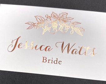 Place Card Wedding | Place card | Wedding Name Card | Placecard | Name Card |  Gold Foil Custom Tented or Flat Place Cards