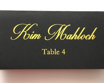 Wedding Place Cards | Black Place Cards | Name cards | Table Name Cards | Table Place Cards | Escort Cards | Printed Place Cards