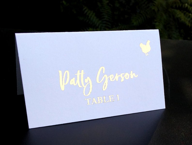 Gold Foil Wedding Place Cards Place Cards Escort Cards Wedding Name Cards Tent Cards Dinner Place cardsGold place cardsCalligraphy image 2