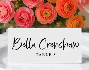 Place Card Wedding Name Cards | Custom Escort placecard | Gold Foil | Tented / flat