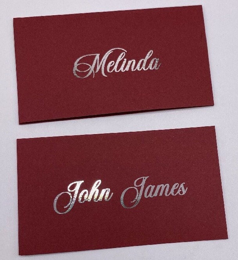 Place Cards Wedding Place Cards Wedding Placecard Name Cards Placecards Escort Card Printed Place cards in foil or black ink image 1