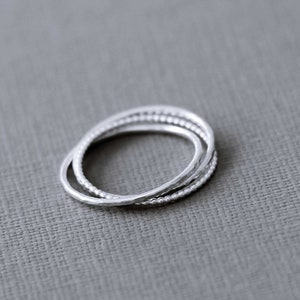 Sterling Silver Interlocking Ring with bead wires. image 1