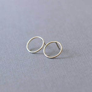 9ct solid gold circle studs READY TO SHIP image 4