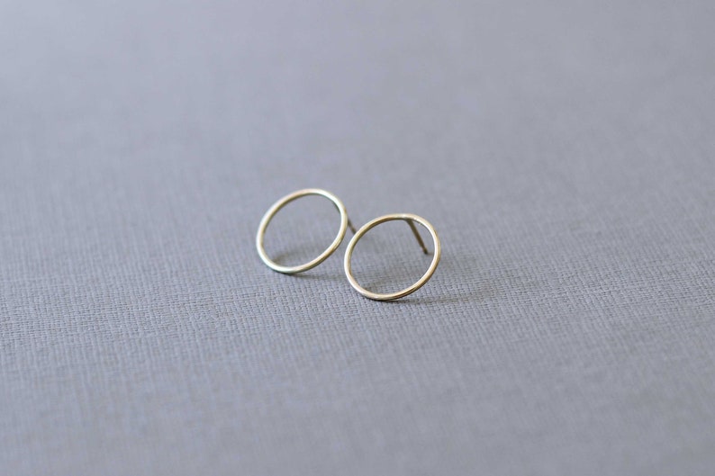9ct solid gold circle studs READY TO SHIP image 4