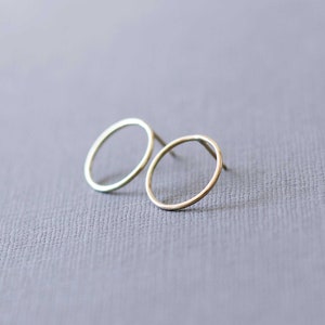 9ct solid gold circle studs READY TO SHIP image 3