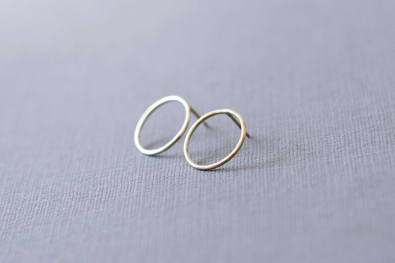 9ct solid gold circle studs READY TO SHIP image 3