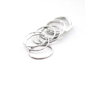 Slim Stacking Ring, set of 3, set of 5, set of 7, set of 10, minimalist silver ring image 2