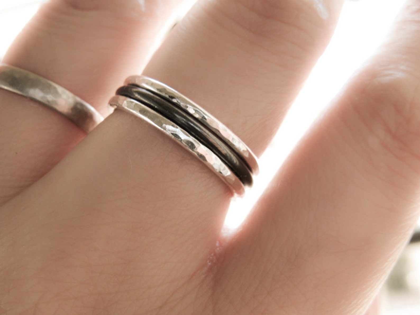 Three Simple Stacking Rings Sterling Silver Rings Mix Etsy UK