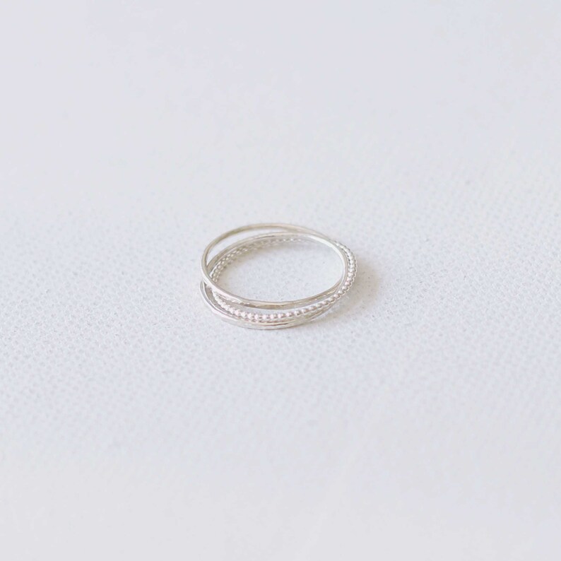 Sterling Silver Interlocking Ring with bead wires. image 5