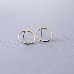 9ct solid gold circle studs READY TO SHIP image 5