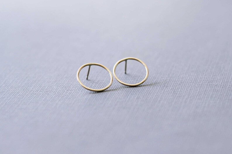 9ct solid gold circle studs READY TO SHIP image 5